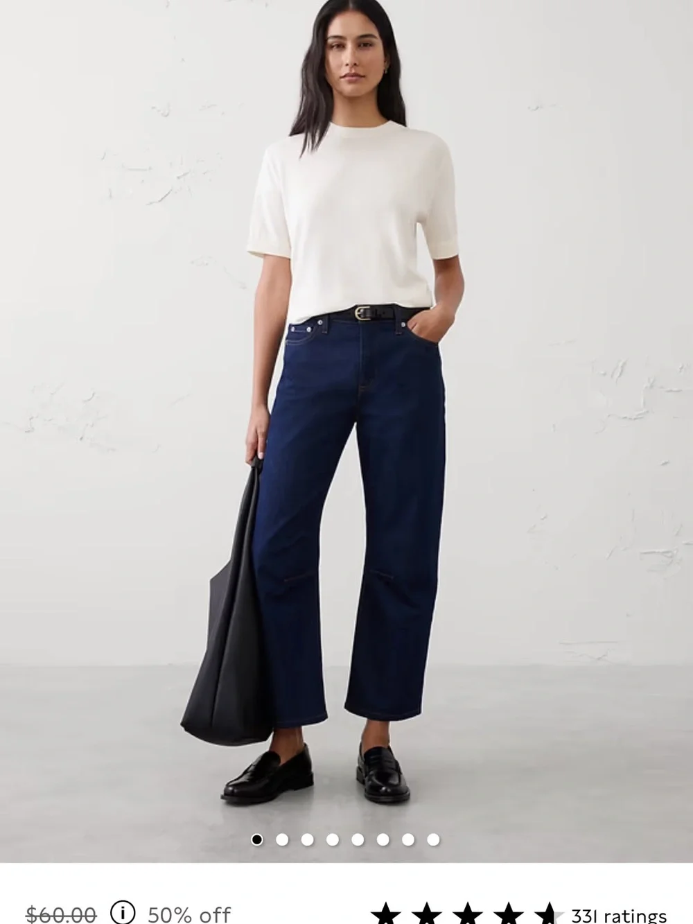 Banana Republic Factory Forever Short-Sleeve Knit Sweater in snow